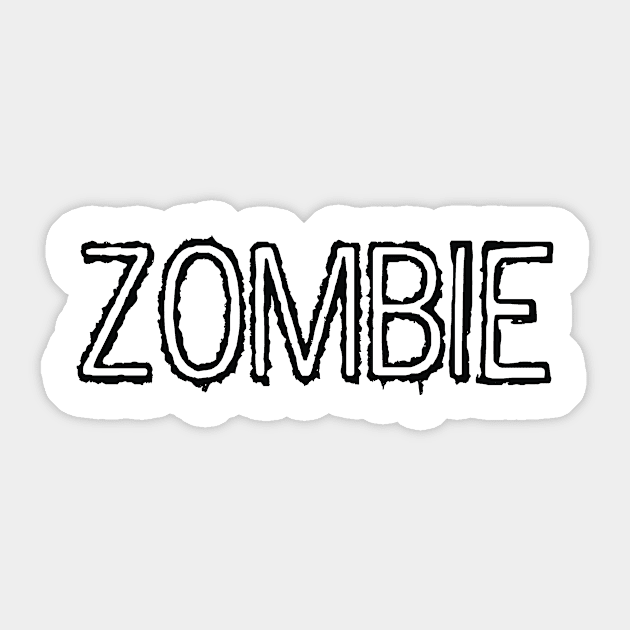 ZOMBIE (black) Sticker by Evil Grin Studios 